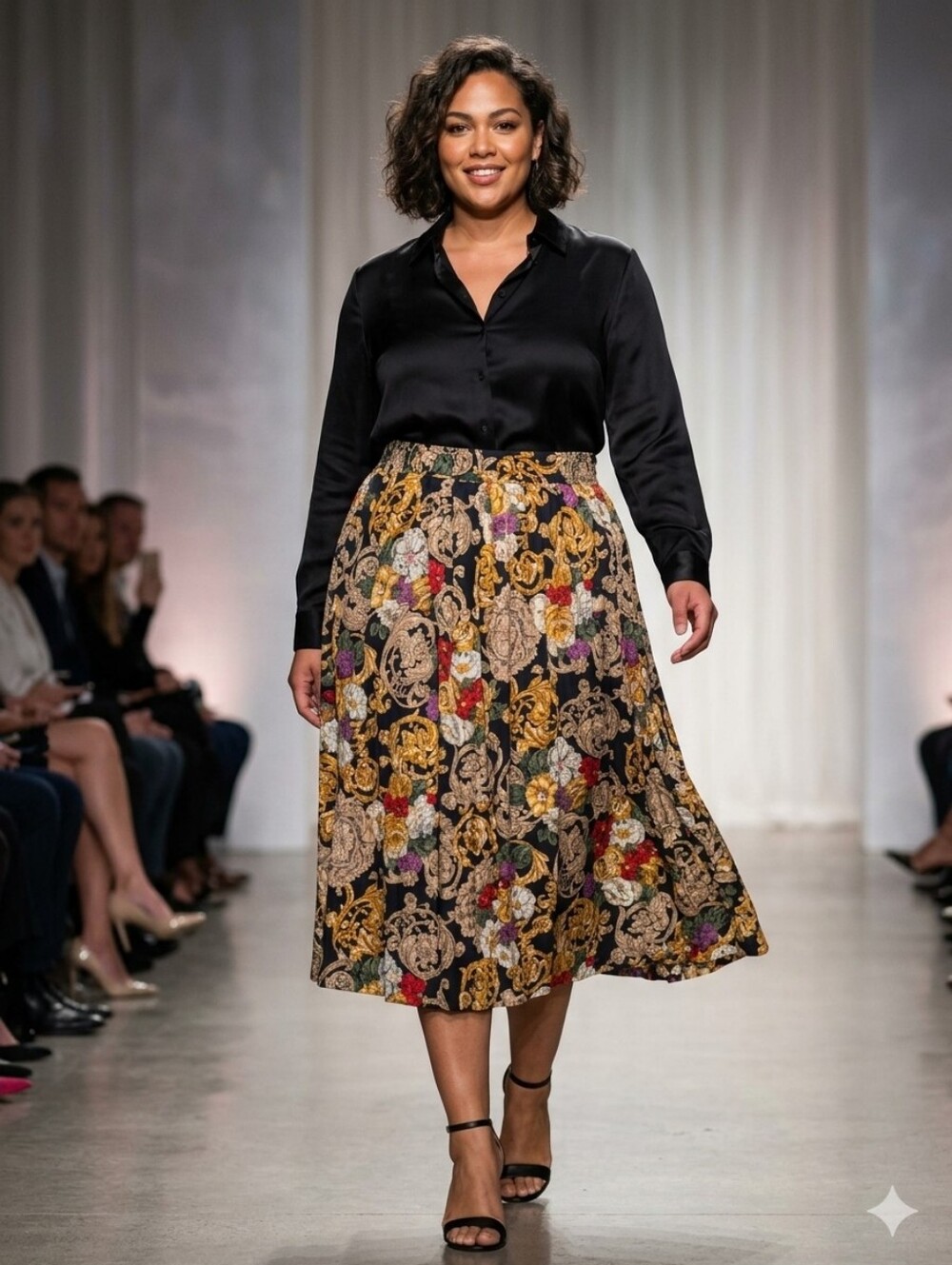 Maggie Mcnaughton VINTAGE Floral Patterned Midi Skirt Size 18W